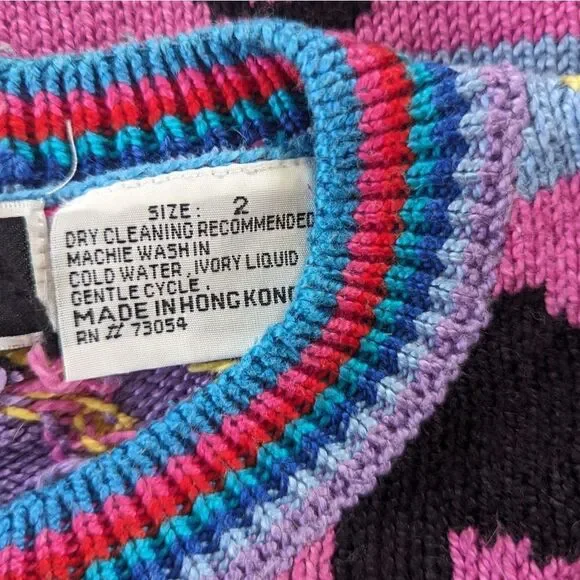 VTG Grannycore Christine Foley Noah’s Ark Cardigan Sweater Animals Circus 2 - Picture 3 of 10